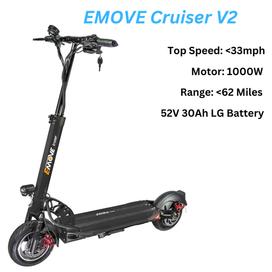 EMOVE Cruiser v2 S 52V 1600W Dual Suspension eScooter - Black (Pick Up Only)