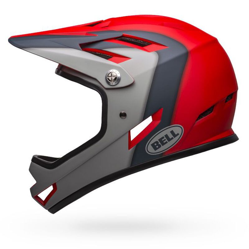 Bell Sanction Matte Crimson/Grey Helmet - Medium