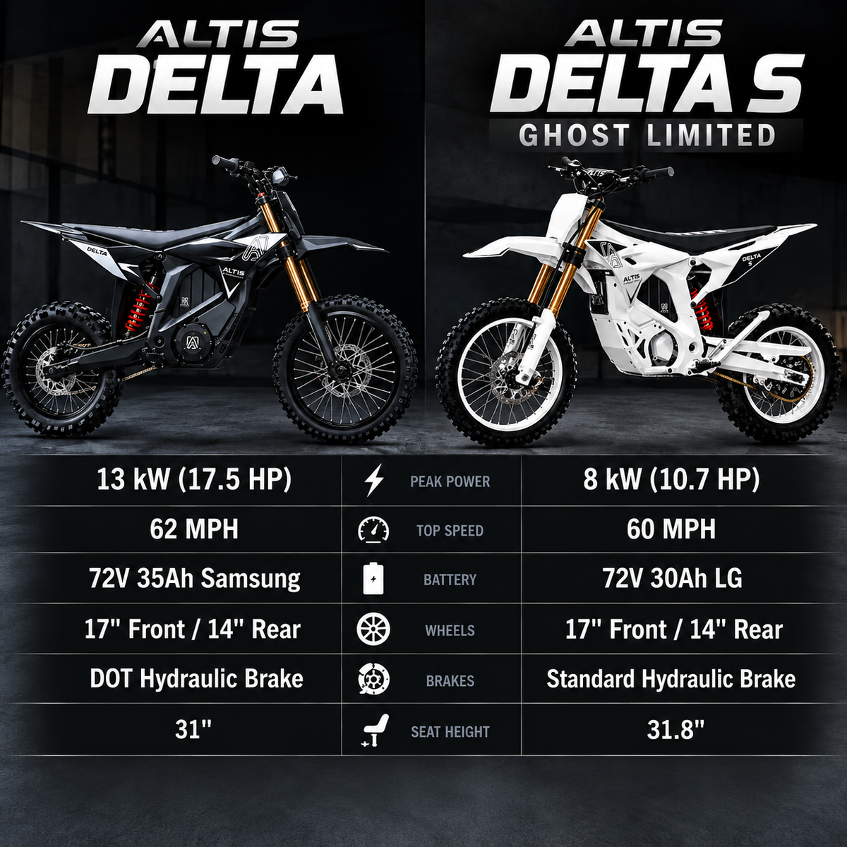 Altis Delta / Delta S Electric Dirt Bike
