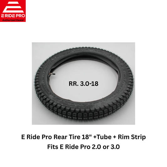 E Ride Pro SS 2.0 / 3.0 Rear Tire 18" +Tube + Rim Strip