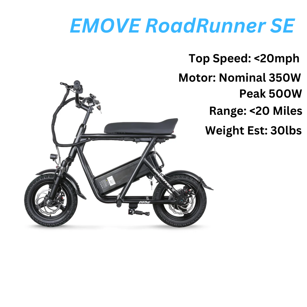 EMOVE RoadRunner SE Ultra Light-Weight Seated Electric Scooter Bike