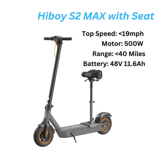 Hiboy S2 MAX Electric Scooter with Seat  (ETA 1 - 2 Weeks)