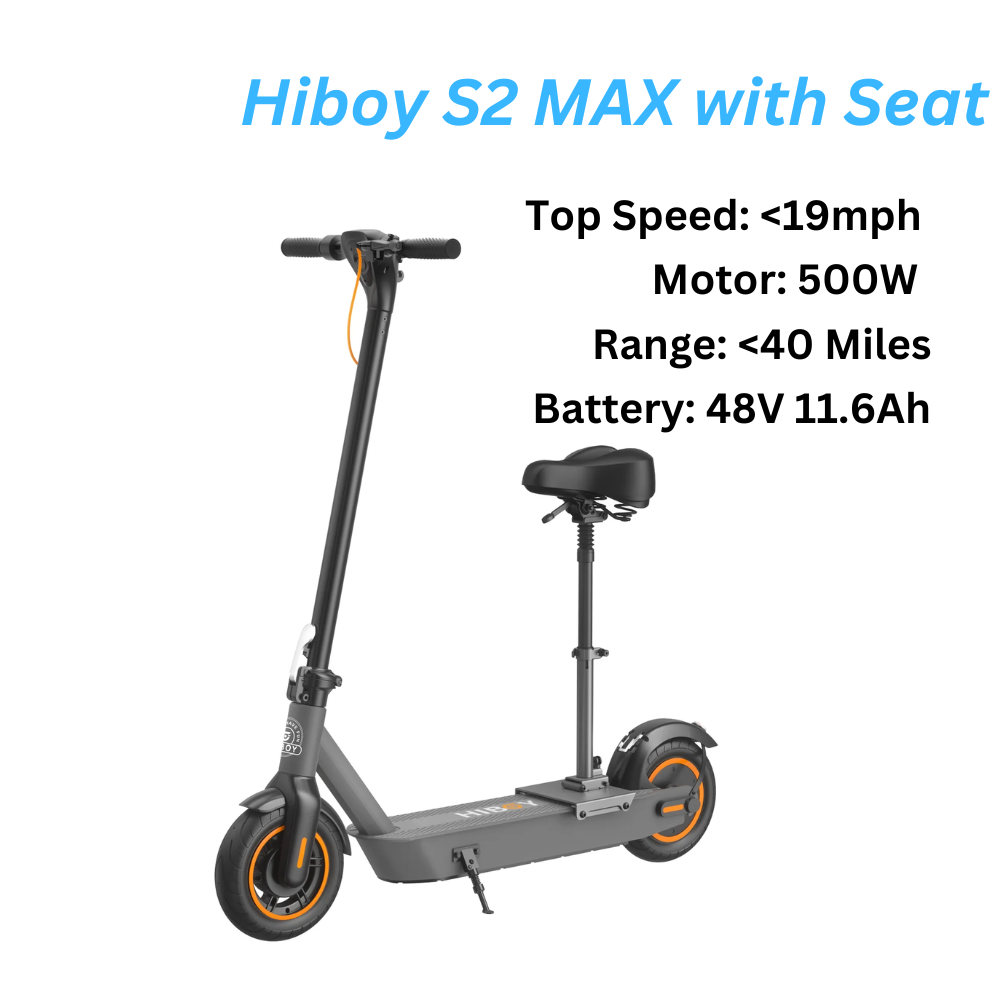Hiboy S2 MAX Electric Scooter with Seat