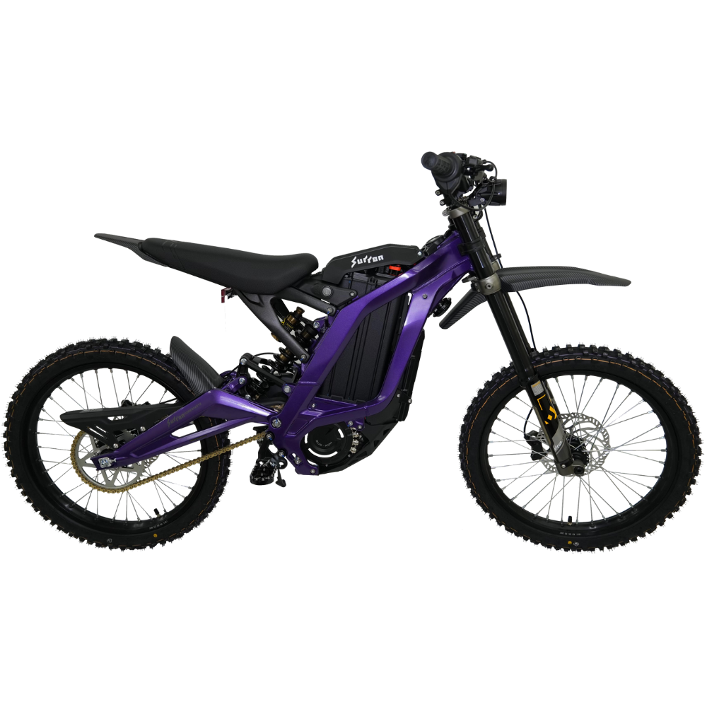Purple Dirt Bike with Carbon Fiber Fenders Surron Light Bee X LBX