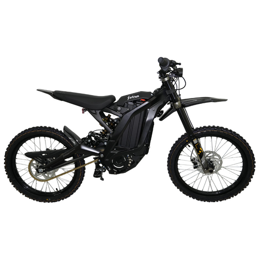 Black Dirt Bike with Carbon Fiber Fenders Surron Light Bee X LBX