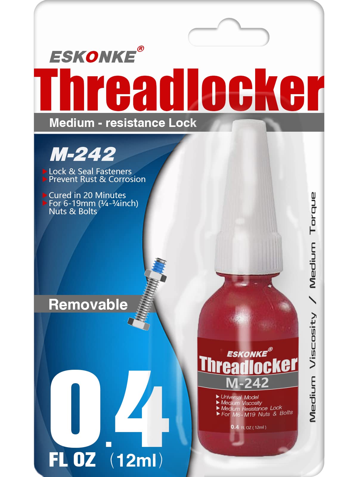 Blue Threadlocker M-242 Medium Strength 0.4 Oz(12 Ml) – HyperRides