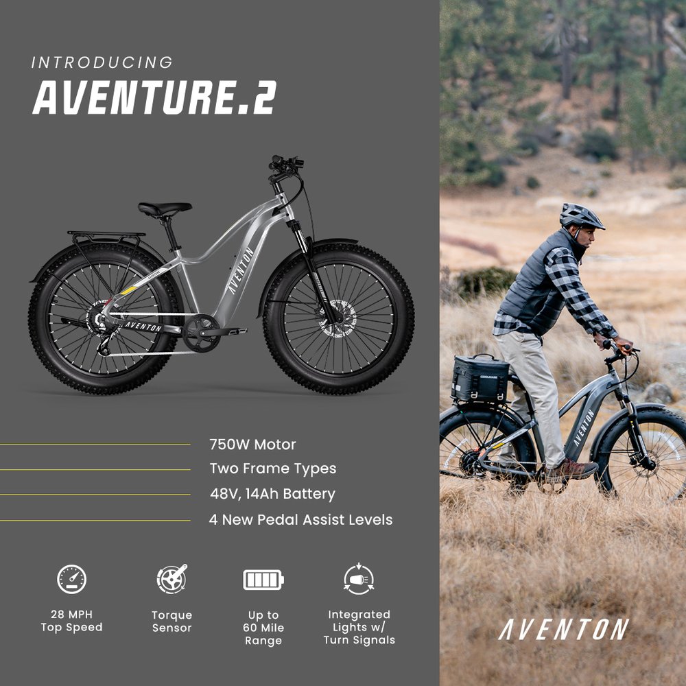 Aventon Aventure.2 Step Over Slate Grey eBike - Large Size